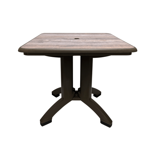 Grosfillex Furniture Each Grosfillex Aquaba 32" x 32" Square Ranch Resin Table with Bronze Legs