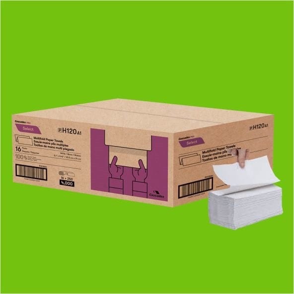 0 Essentials CASE White Multifold Hand Towel Sheets 250x16/cs