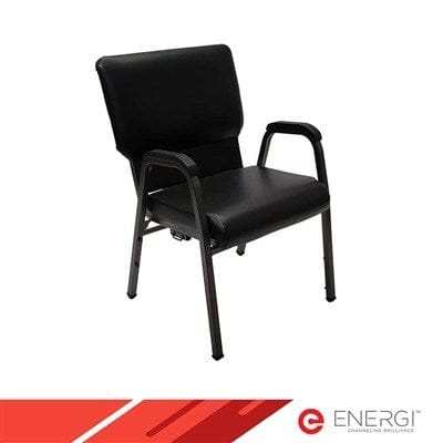 0 Essentials Each Arm Chair  Black vinl seat and back
