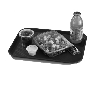 Cambro 1216FF110 Black Rectangular Textured Polypropylene Fast Food Tray 11 7/8 Inch x 16 1/8 Inch | Denson CFE