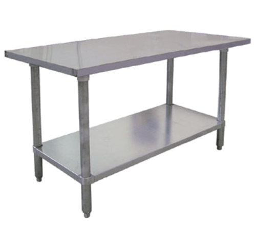 Omcan 17586 – 48" x 30" Elite Series Stainless Steel Work Table (18-Gauge Top, Galvanized Base, NSF) | Denson CFE