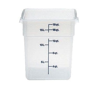 Cambro 18SFSP148 White CamSquare 18 Qt Square Food Storage Container with Handles | Denson CFE