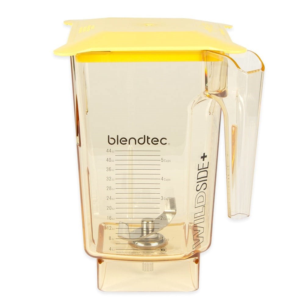 Blendtec 40-636-62 90 oz WildSide Jar w/ Hard Lid & Wingtip Blade, Ounce & Cup Markings, Yellow