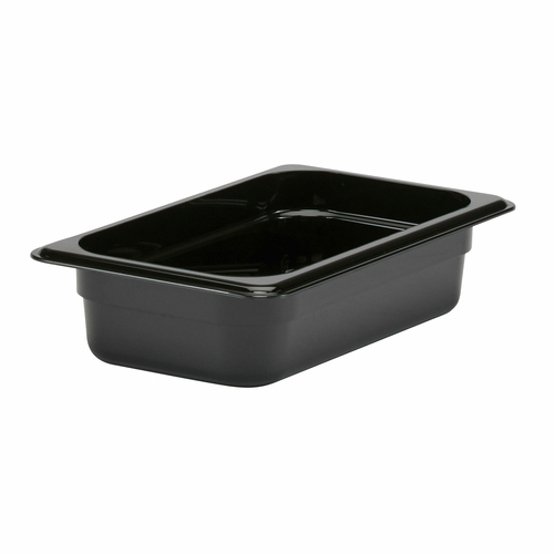 Cambro 42CW110 Camwear Food Pan, 1.8 Qt, 1/4 Size, 2-1/2" Deep, Black Polycarbonate | Denson CFE