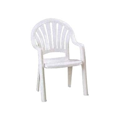 Grosfillex 49092004 Pacific Outdoor Stackable Armchair - Resin, White | Denson CFE