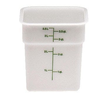 Cambro 4SFSP148 White CamSquare 4 Quart Square Food Storage Container - NSF Listed, Dishwasher Safe | Denson CFE