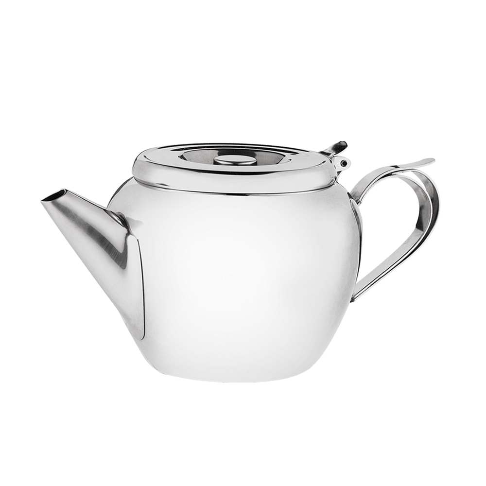 Browne 515151 20 Oz. Stackable Teapot - 18/8 Stainless Steel with Strainer | Denson CFE