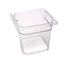 Cambro 66CW135 6"D Sixth Size Camwear Food Pan - 2.4 Qt Capacity, Clear Polycarbonate | Denson CFE
