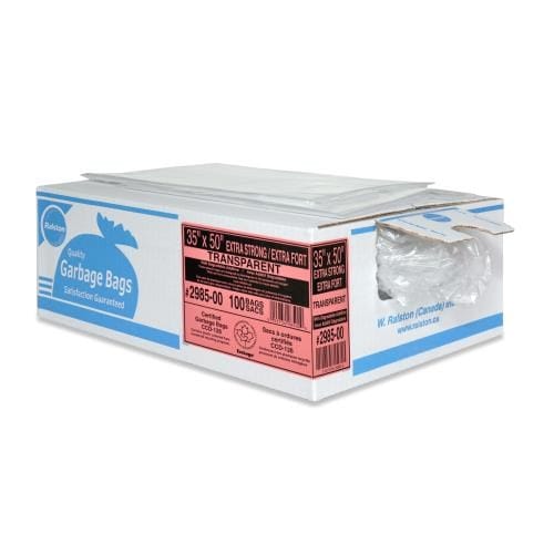 Ralston Unclassified Case Ralston 297100 2900 Industrial Strong Garbage Bags, 26″ × 36″, Transparent | Denson CFE
