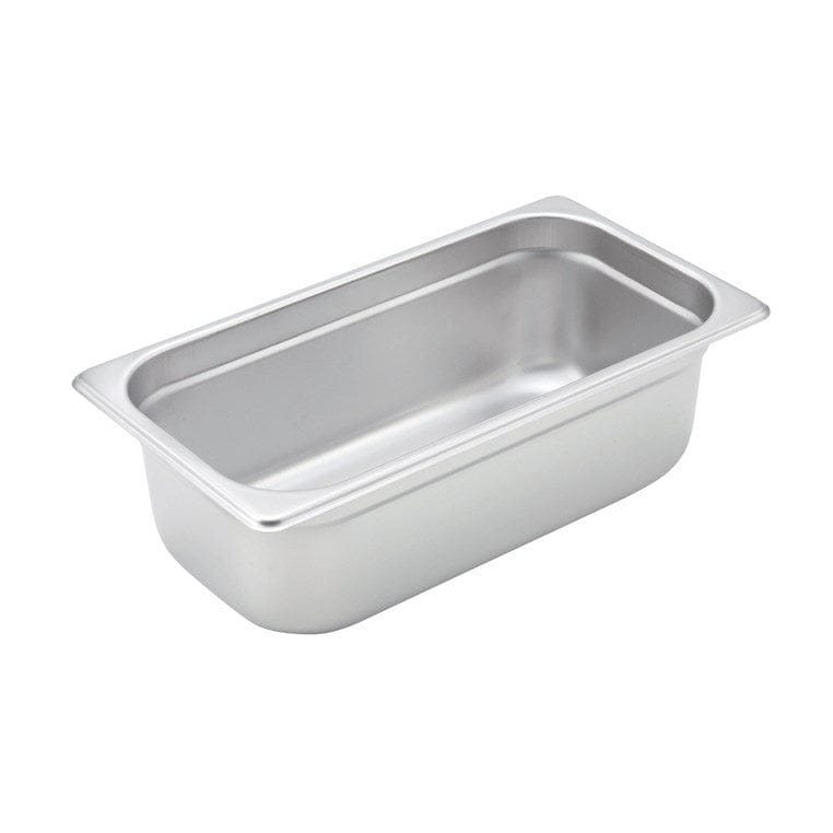 Winco SPJM-304 Third Size Solid Anti-Jam Steam Table Pan 24 Gauge Stainless Steel | Denson CFE