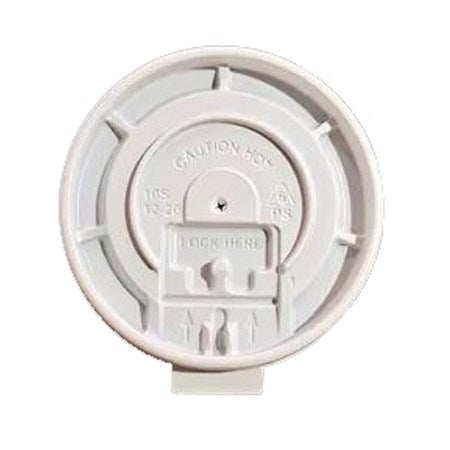 Victoria Bay VBCLLH90FW Flat Tear Back Lid for 10-20 oz Hot Cups, White - 1000 Lids | Denson CFE