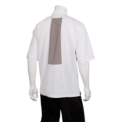 Valais Chef Coat, single-breasted, short sleeves, Cool Vent back