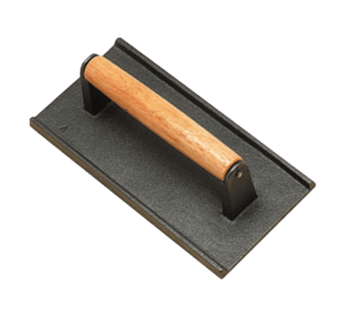 American Metalcraft Smallwares Each American Metalcraft ISW2 4" x 8" Cast Iron Steak Weight with Wooden Handle