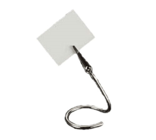 American Metalcraft Tabletop Each American Metalcraft SAC40 4" Stainless Steel Swirly Alligator Clip Card Holder with "C" Base