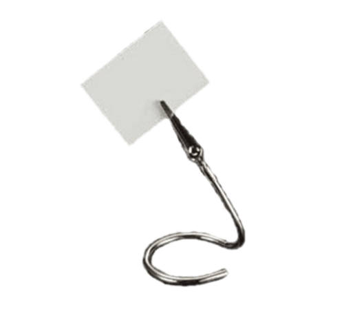 American Metalcraft Tabletop Each American Metalcraft SAC40 4" Stainless Steel Swirly Alligator Clip Card Holder with "C" Base | Buffet, Catering, Table Seating | Denson CFE