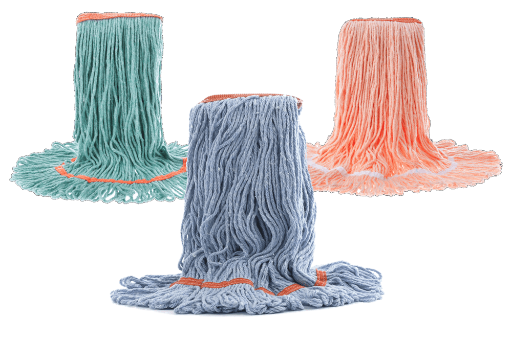 Atlas Graham Furgale Essentials Each / Blue Wet Mop Head, 24 oz. (600 g), loop end, 1-1/4" band, 4-ply poly cotton blend yarn, blue