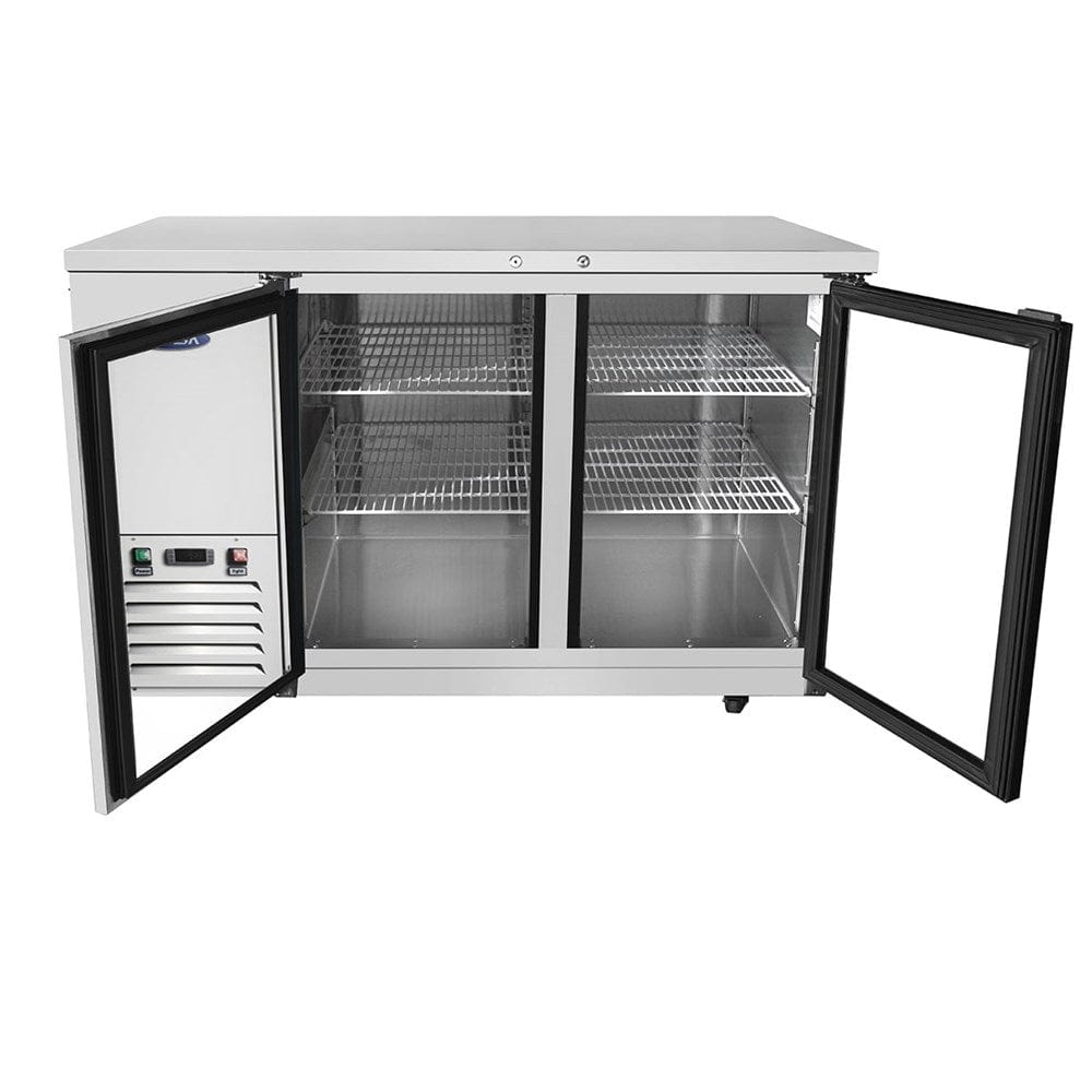 Atosa Catering Equipment Bar Refrigeration Each Atosa MBB59GGR Glass Door Stainless Steel Back Bar Cooler, 59" | Denson CFE