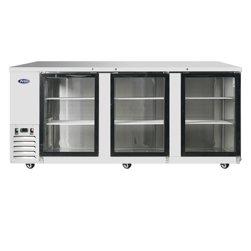 Atosa Catering Equipment Bar Refrigeration Each Atosa MBB90GGR Glass Door Stainless Steel Back Bar Cooler 90"