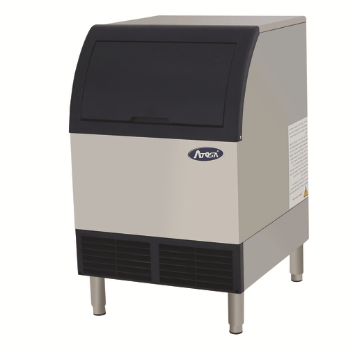 Atosa Catering Equipment Commercial Ice Equipment and Supplies Each Atosa YR140-AP-161 Air Cooled Cube Style Ice Maker With Bin Stainless Steel 142 Pounds per 24 Hours