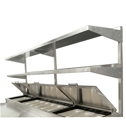 Atosa Catering Equipment Commercial Work Tables and Stations Each Atosa MROS-93P Stainless Steel Double Overshelf for 93" Pizza Prep Table