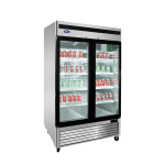 Atosa Catering Equipment Merchandising and Display Refrigeration Each Atosa MCF8703 54" Bottom Mount 2 Glass Door Merchandiser Freezer - 44.7 Cu. Ft. | Denson CFE