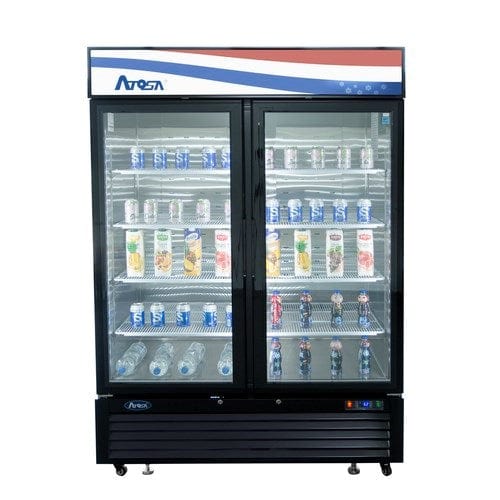 Atosa Catering Equipment Merchandising and Display Refrigeration Each Atosa MCF8723GR Refrigerator Merchandiser Two-section 54-3/8"W X 31-1/2"D X 81-1/5"H