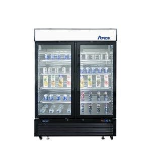 Atosa Catering Equipment Merchandising and Display Refrigeration Each Atosa MCF8723GR Refrigerator Merchandiser Two-Section 54-3/8"W X 31-1/2"D X 81-1/5"H | Denson CFE