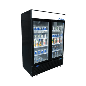 Atosa Catering Equipment Merchandising and Display Refrigeration Each Atosa MCF8723GR Refrigerator Merchandiser Two-Section 54-3/8"W X 31-1/2"D X 81-1/5"H | Denson CFE