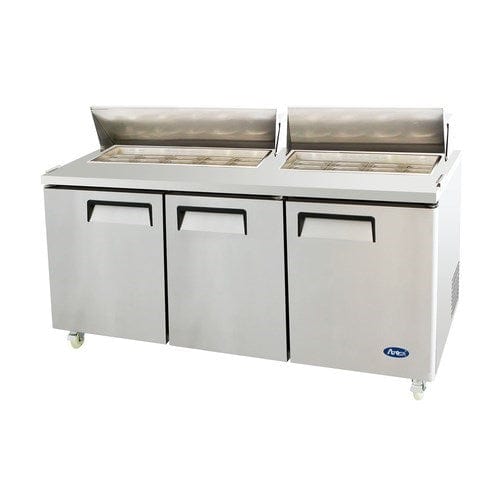 Atosa Catering Equipment Refrigerated Prep Tables Each Atosa MSF8304GR Atosa Sandwich/Salad Top Refrigerator Three-section