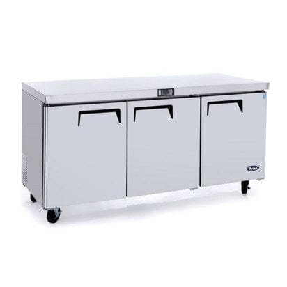 Atosa Catering Equipment Undercounter Refrigeration Each Atosa MGF8404 72" Three-Door Undercounter Refrigerator - 21.13 Cu. Ft. | Denson CFE