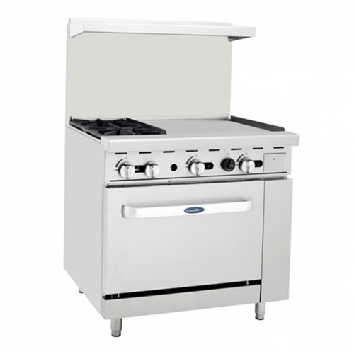 Atosa Commercial Restaurant Ranges Each Atosa AGR-2B24GR-NG CookRite Range Natural Gas 36"W x 31"D x 57-3/8"H | Denson CFE