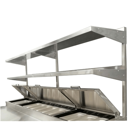 Atosa Commercial Work Tables and Stations Each Atosa MROS-93P Stainless Steel Double Overshelf for 93" Pizza Prep Table | Denson CFE