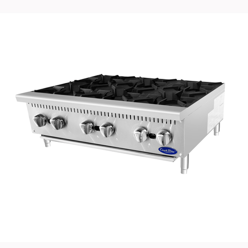 Atosa Countertop Equipment Each Atosa ACHP-6 Heavy Duty Six Burner Hot Plate, 36 Inches | Denson CFE