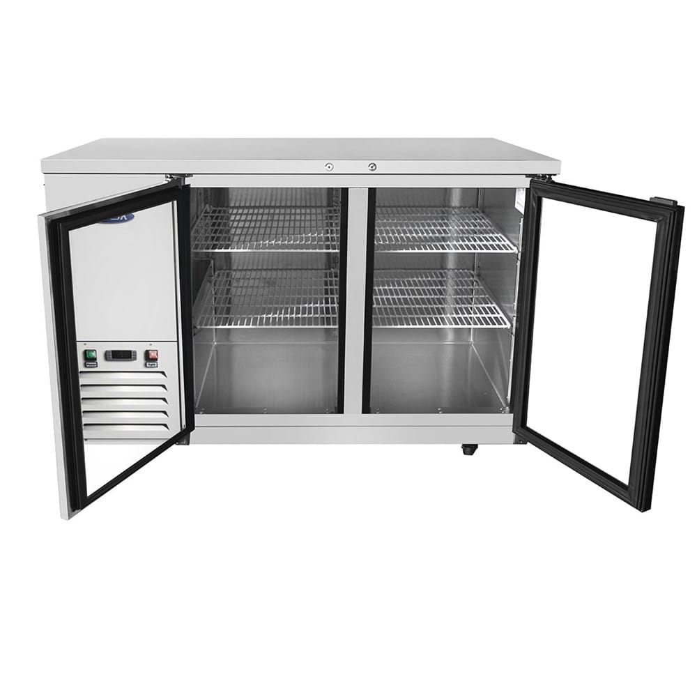 Atosa Refrigeration & Ice Each Atosa MBB59GGR Glass Door Stainless Steel Back Bar Cooler, 59 in | Denson CFE