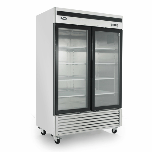 Atosa Refrigeration & Ice Each Atosa MCF8707GR Two Glass Door Merchandiser Refrigerator - 44.8 cu ft, Stainless Steel | Denson CFE