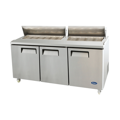 Atosa Refrigeration & Ice Each Atosa MSF8308GR Sandwich/Salad Mega Top Refrigerator Three-Section | Denson CFE