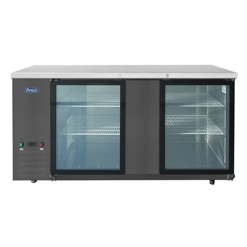 Atosa Refrigeration & Ice Each Atosa SBB69GGRAUS2 68-Inch 2-Door Glass Back Bar Refrigerator | Denson CFE