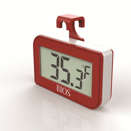 BIOS Professional Kitchen Tools Each BIOS Professional DT133 Digital Fridge Freezer Thermometer -4° to 122°F On/Off Switch Hanging Hook LR113 Battery Included Red | Denson CFE