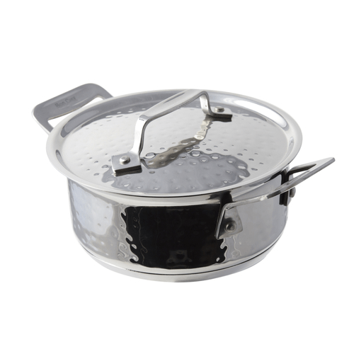 Bon Chef Cookware Each Bon Chef 60025HF Cucina 40 oz. Hammered Finish Stainless Steel Pan with Lid | Denson CFE