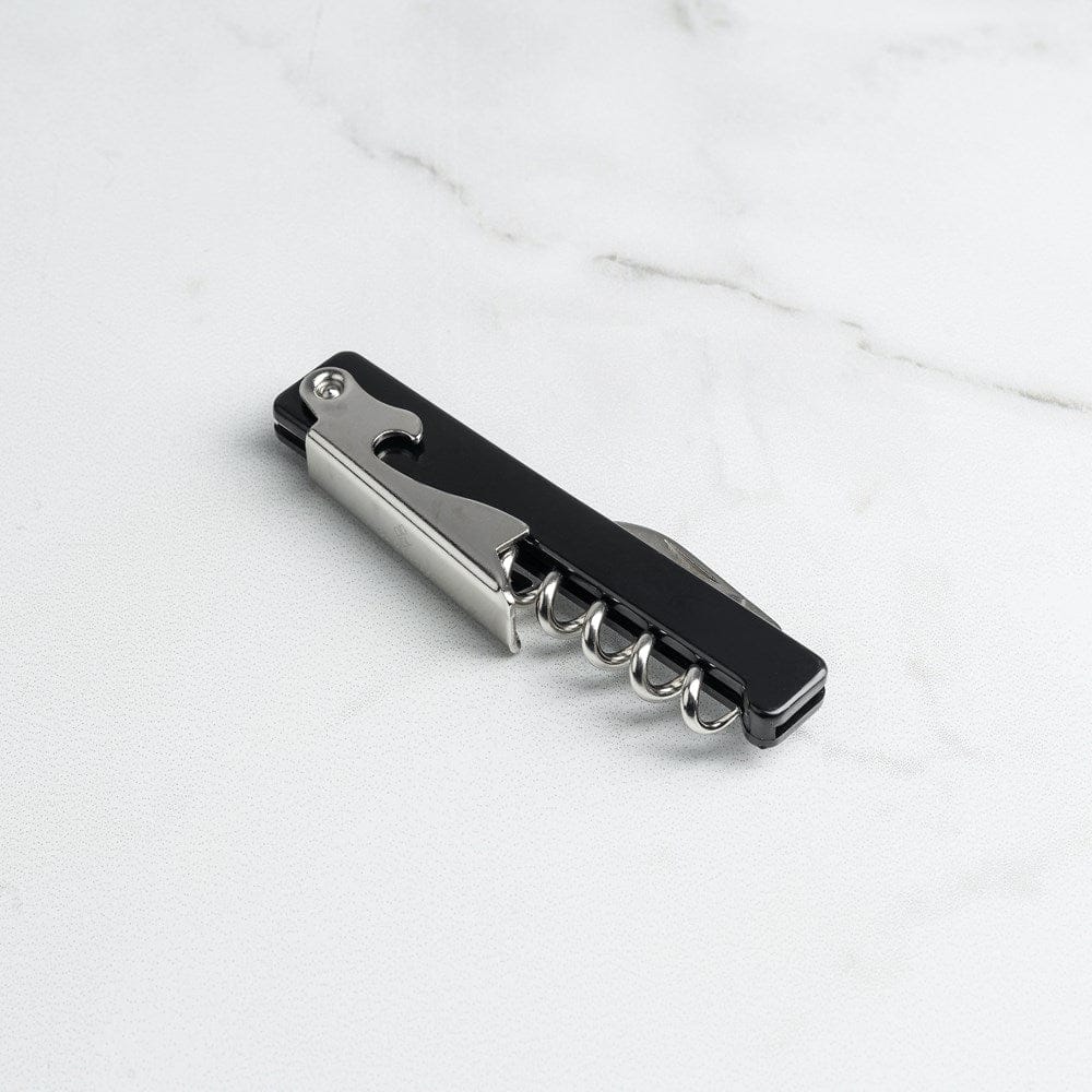 Browne Canada Foodservice Bar Supplies Each Browne 574077BK Professional Waiter Stainless Steel Corkscrew with Black Plastic Handle | Denson CFE