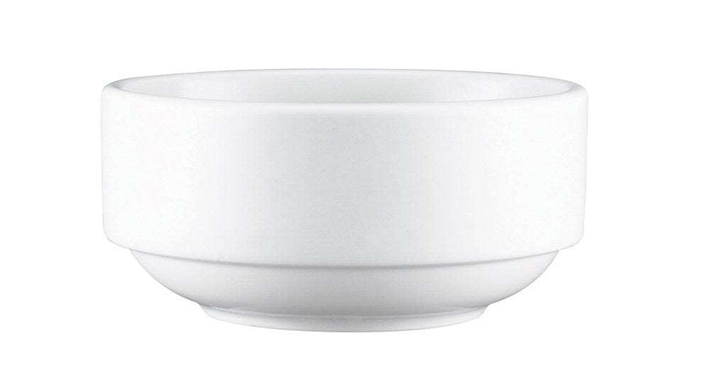 Browne Canada Foodservice Dinnerware Dozen Browne 563950 - 10.5 oz. Stackable White Porcelain Soup / Salad Bowl - Dozen