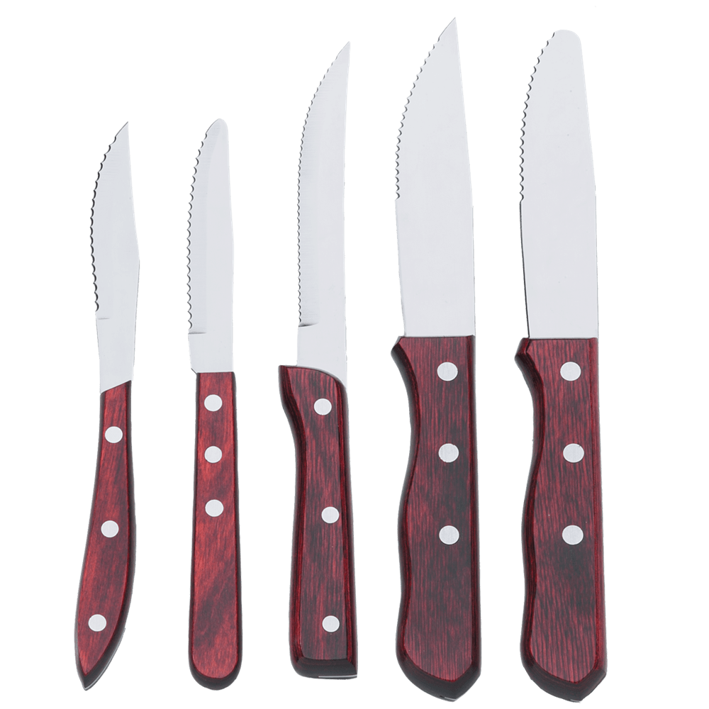 Browne Canada Foodservice Flatware & Steak Knives Each Browne 574340 10 Inch Jumbo Stainless Steel Steak Knife with Pakkawood Handle and Rounded Blade | Denson CFE