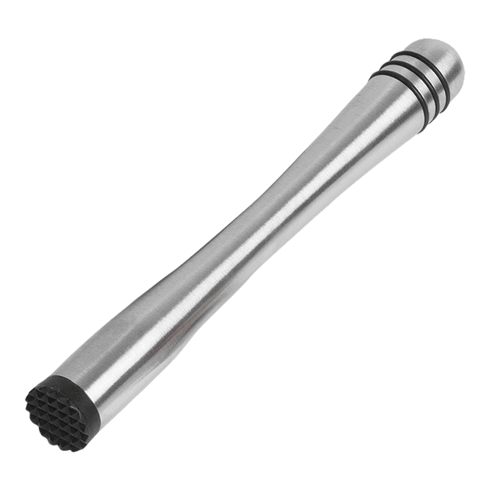Browne Canada Foodservice Muddlers & Squeezers Each Browne 747091 Muddler Stainless Steel with Black Rings and Base | Denson CFE