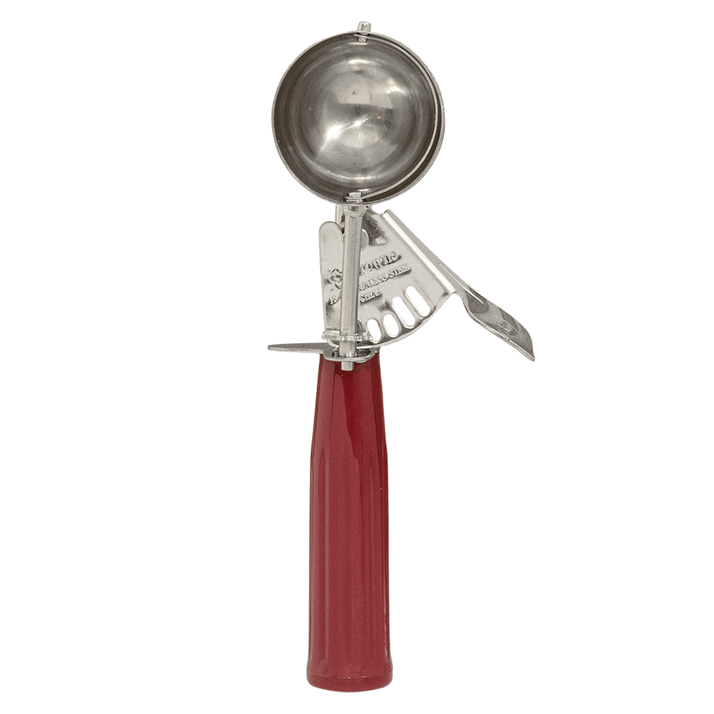 Browne Canada Foodservice Smallwares Each Browne - 1.35 Oz Stainless Steel Ice Cream Scoop with Red Handle - 573324 | Denson CFE