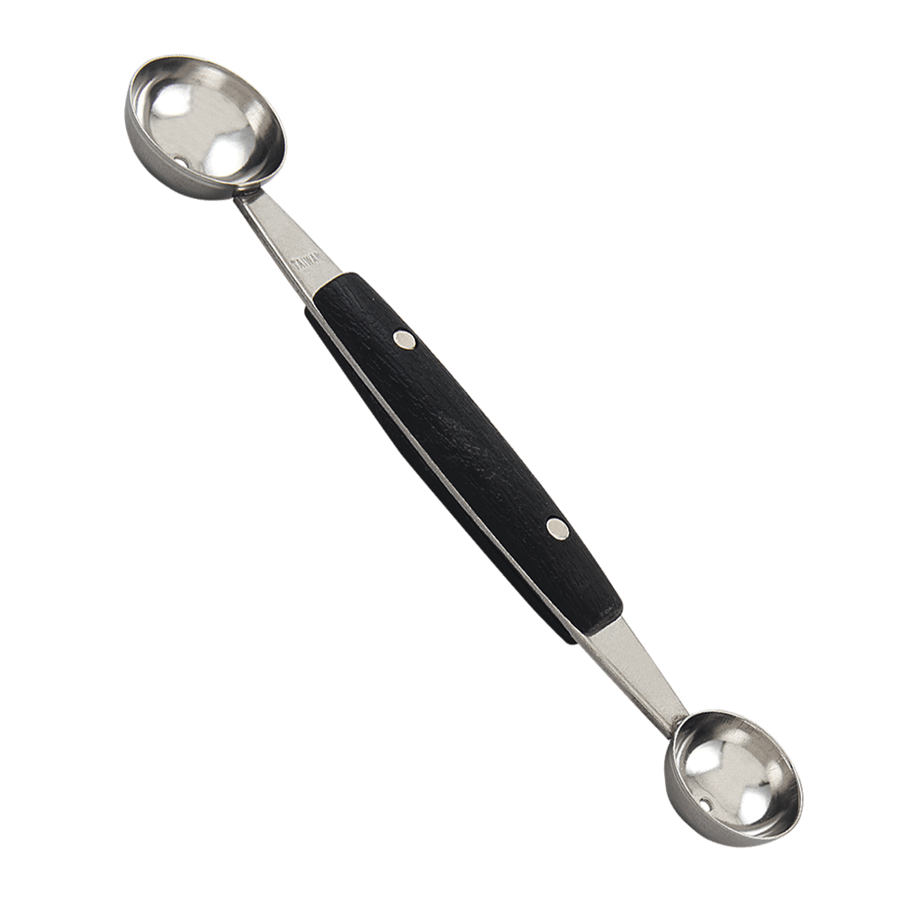 Browne Canada Foodservice Smallwares Each Browne 1226SP Stainless Steel Fruit Vegetable Scoop with Plastic Handle 1 Inch 1.25 Inch Bowl | Denson CFE
