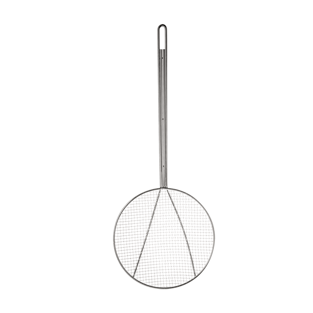 Browne Canada Foodservice Smallwares Each Browne 1309T Nickel-Plated Square Mesh Skimmer, 9" Bowl, 14"L, Rigid Handle | Denson CFE