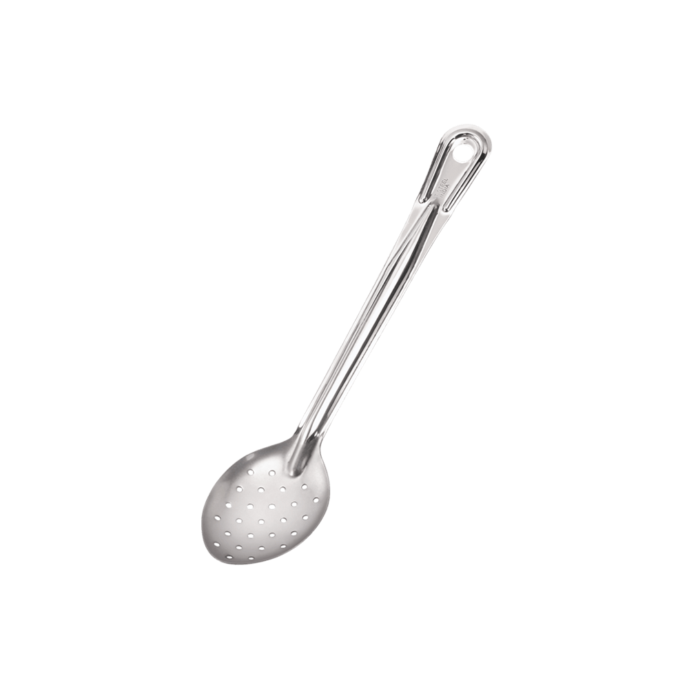 Browne Canada Foodservice Smallwares Each Browne 2752 11" Perforated Heavy Gauge Stainless Steel Serving Spoon - Mirror Finish | Denson CFE