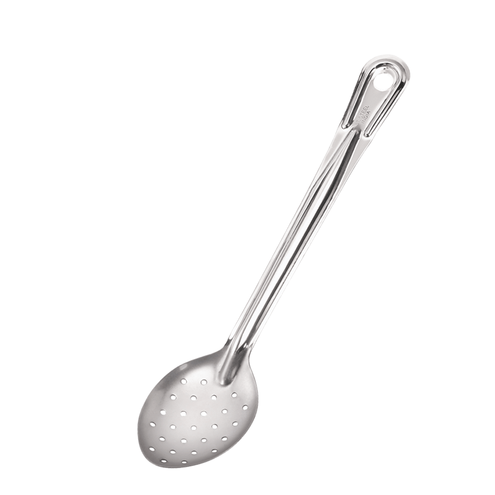 Browne Canada Foodservice Smallwares Each Browne 2772 15" Perforated Heavy Stainless Serving Spoon with Mirror Finish | Denson CFE