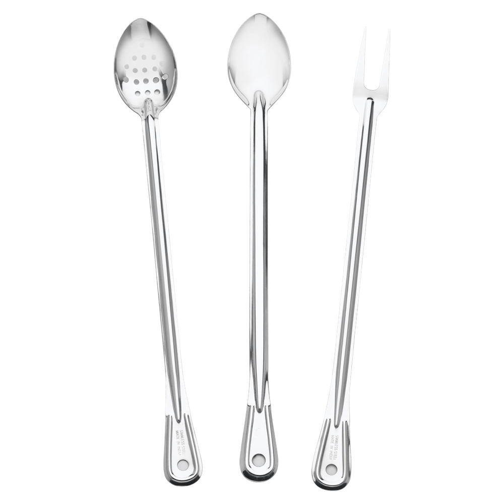 Browne Canada Foodservice Smallwares Each Browne 4784P Spoon, Perforated Stainless Steel 21 inch with Extra Long Handle | Denson CFE