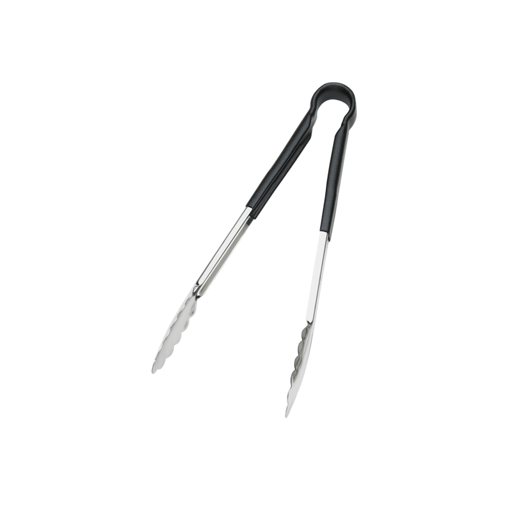 Browne Canada Foodservice Smallwares Each Browne 5511BK 9" Tong with Black Coated Handle - Stainless Steel, PVC Coated | Denson CFE
